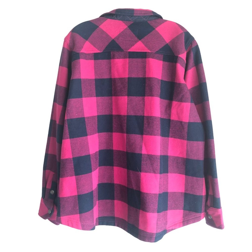 Orvis Women's Flannel Shirt Jacket Fleece Lined XXL 2XL Plaid Pink 100% Cotton - Picture 2 of 13